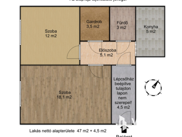 47 + 4,5 m2-es jó állapotú lakás a Zsókavár utcában!